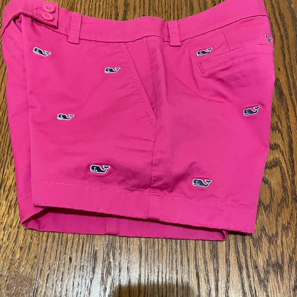 Vineyard Vines size 2 shorts. Never worn, pink with navy whales. - Picture 4 of 9